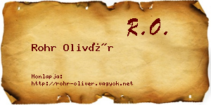 Rohr Olivér névjegykártya